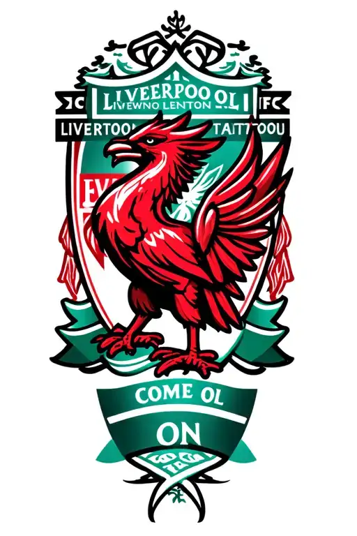 "Come on" Liverpool FC Liverbird Logo tattoo design idea