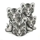 3 Tiger Cubs tattoo design idea