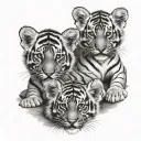 3 Tiger Cubs tattoo design idea