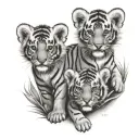 3 Tiger Cubs tattoo design idea
