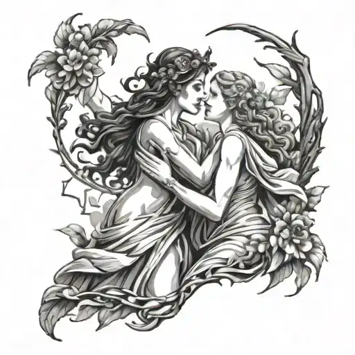 Eurydice And Orpheus tattoo design idea