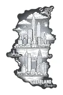 Cleveland skyline tattoo design idea