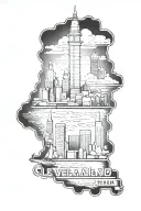 Cleveland skyline tattoo design idea