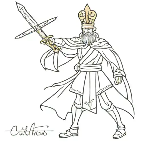 Orthodox warrior with a sword tattoo design idea