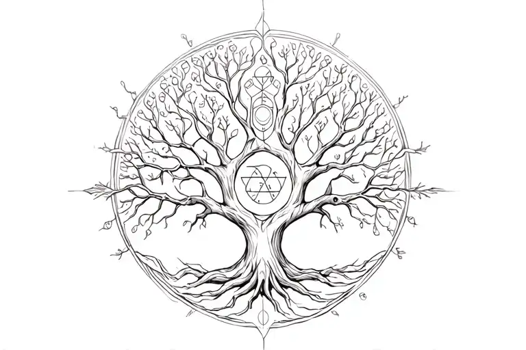 kabbalah tree of life tattoo design idea
