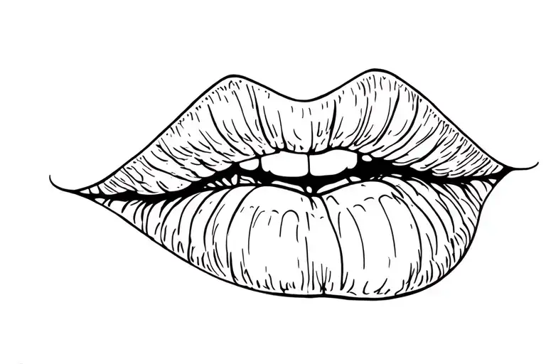 Lip tattoo design idea