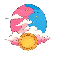 sun and clouds  tattoo design idea