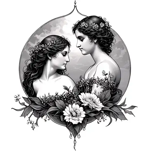 Eurydice And Orpheus tattoo design idea