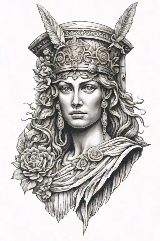 goddess Athena tattoo design idea