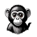 cute monkey tattoo design idea