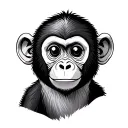 cute monkey tattoo design idea