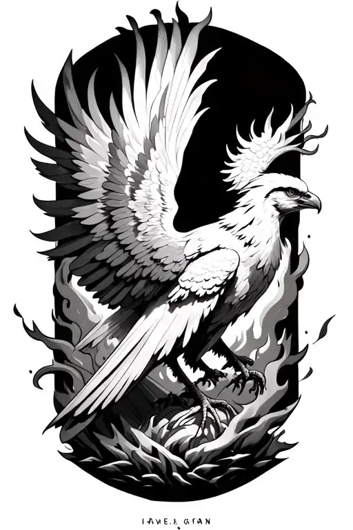 phoenix rising from the ashes tattoo design idea