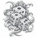 no dice symbolizing the gamble tattoo design idea