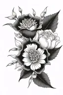  Make a bouquet of flowers using the birth month of January February and July at the ends they’re gonna have names. The  tattoo design idea
