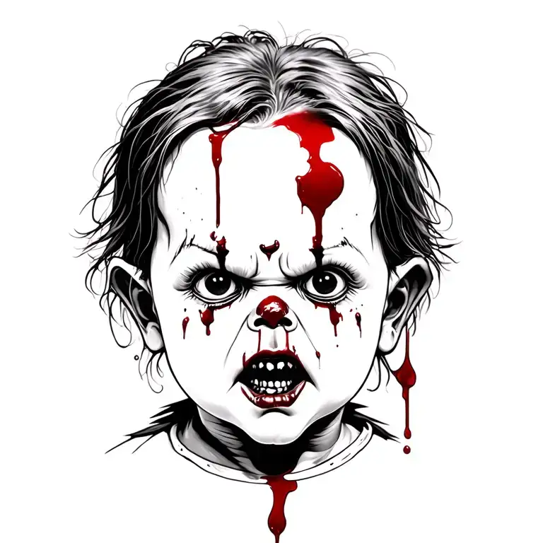 bloody chucky tattoo design idea