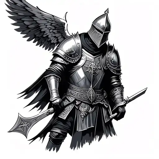 Russian knight hero tattoo design idea
