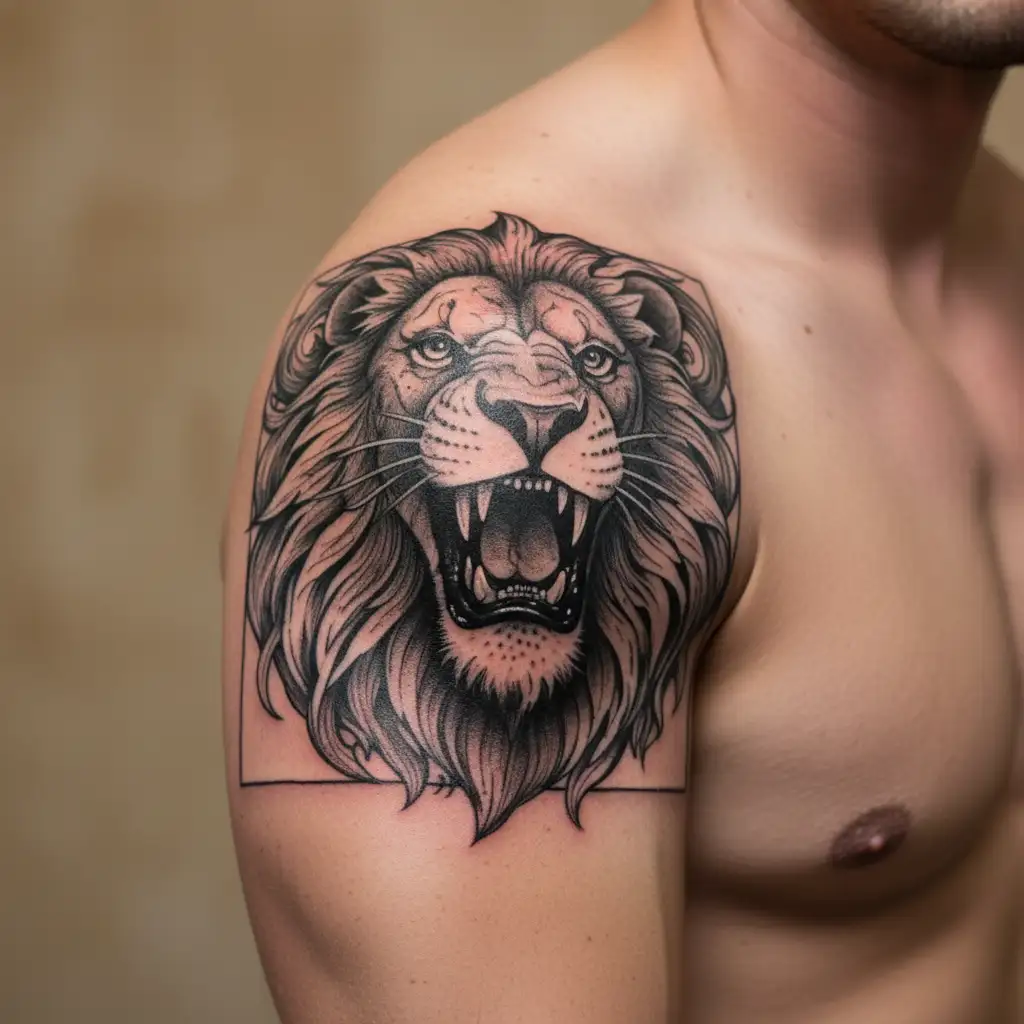 Czech Lion head tattoo design idea