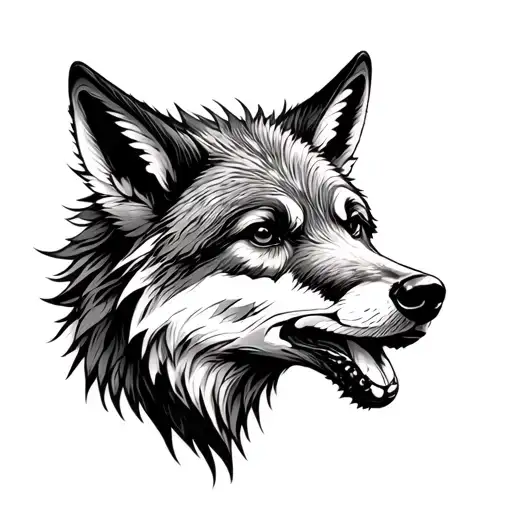 a mix of animals like wolf or bear or fox , nature, maybe a bug too and Christian  tattoo design idea