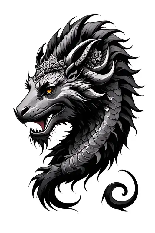Tamil mythical creature tattoo design idea