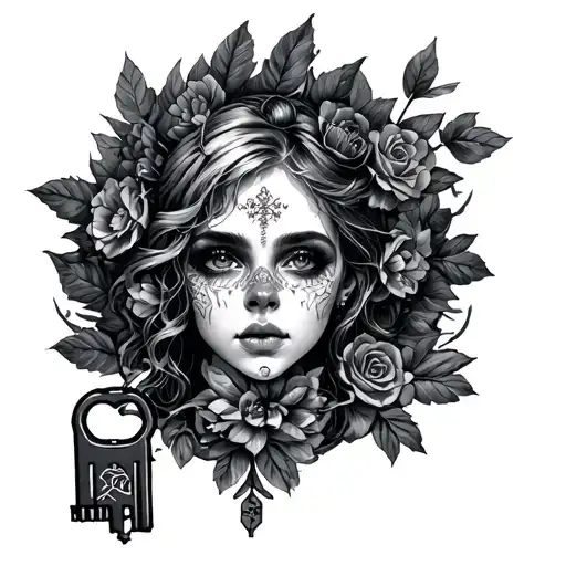I Hate it here so I will go to secret gardens in my mind people need a key to get to the only one is mine tattoo design idea