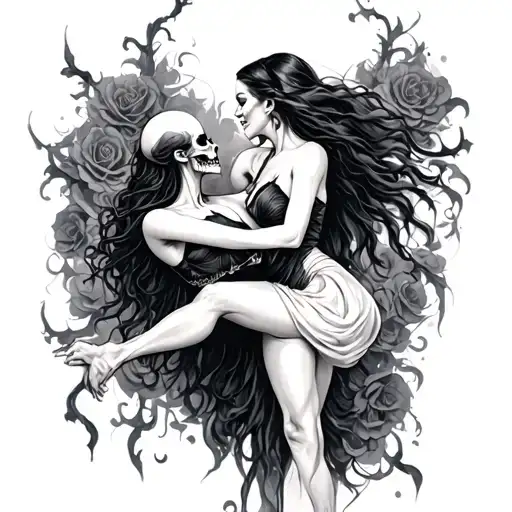 macabre dance tattoo design idea