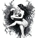 macabre dance tattoo design idea