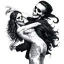 macabre dance tattoo design idea