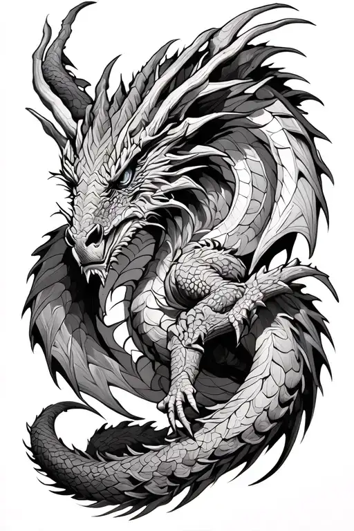 Sydin Skyrim Dragon tattoo design idea