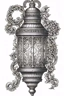 ornate vintage lantern tattoo design idea