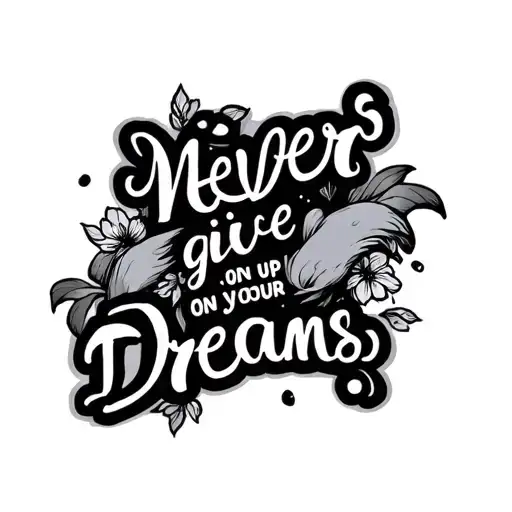 never give up on your dreams tattoo design idea