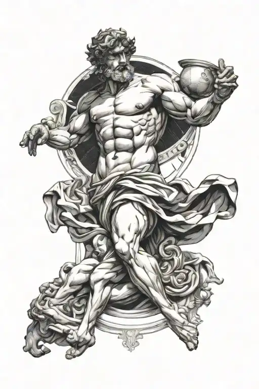 greek god atlas tattoo design idea