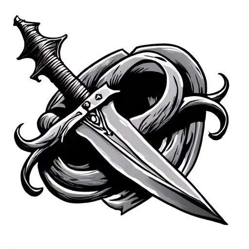 Fuck Cancer dagger tattoo design idea
