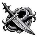 Fuck Cancer dagger tattoo design idea