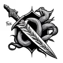 Fuck Cancer dagger tattoo design idea