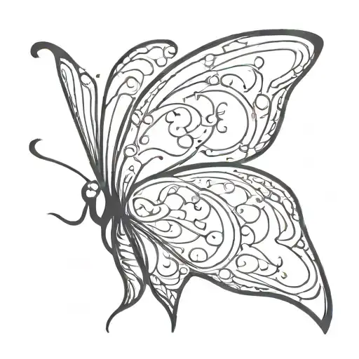 butterfly abstract with zodiac sign virgo tattoo design idea