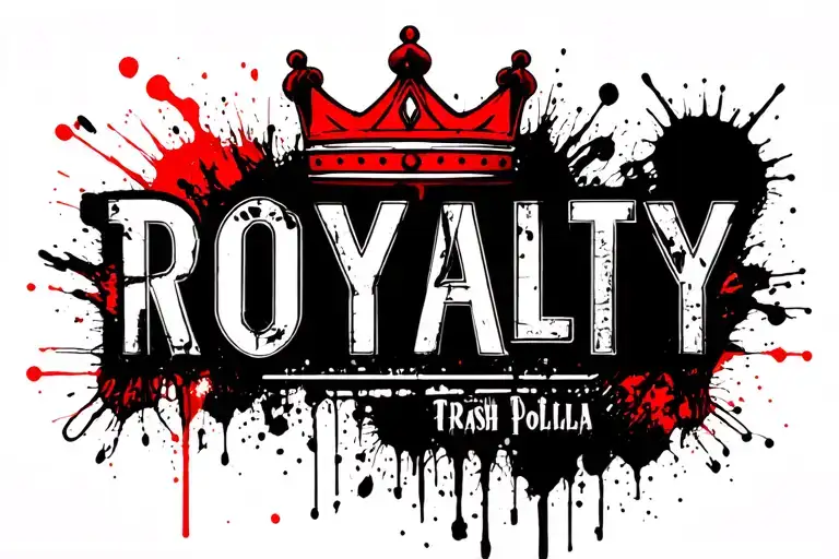 "ROYALTY" 5 point simple king crown tattoo design idea