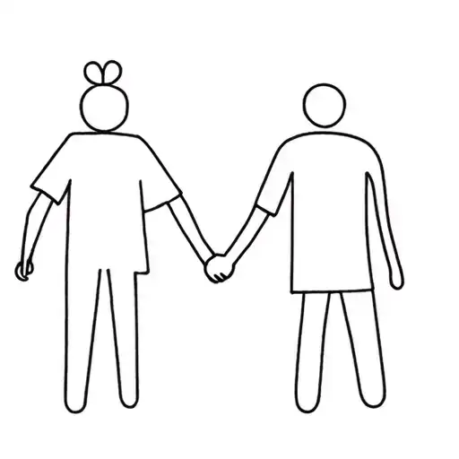 My existence consists of two parts: Mom and Dad holding hands tattoo design idea