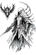 cyber death knight necromancer tattoo design idea
