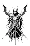 cyber death knight necromancer tattoo design idea