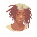 emo,depression,darkness,lonely,suicidal,sad,dark skinned male,dyed short dreads fully hiding face,teens,no tattoos,skinn tattoo design idea