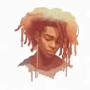 emo,depression,darkness,lonely,suicidal,sad,dark skinned male,dyed short dreads fully hiding face,teens,no tattoos,skinn tattoo design idea