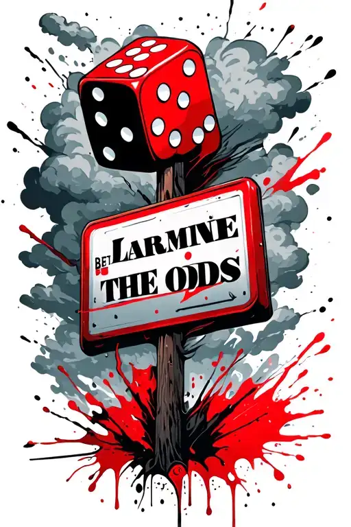 Street sign with Laramie with clouds behind it and beat the odds with dice  tattoo design idea