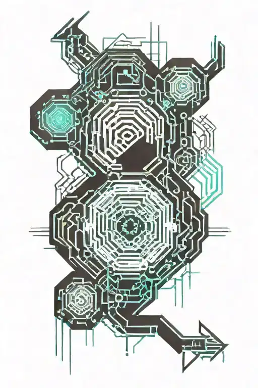 bio organical ripping tattoo design idea