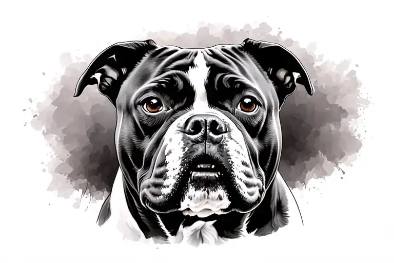 Pitbull face tattoo design idea