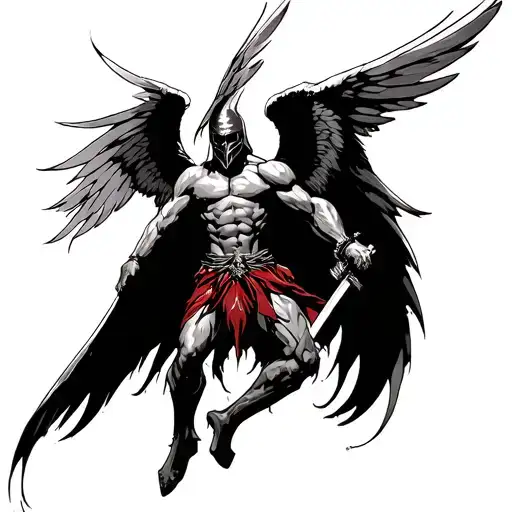 archangel spartan tattoo design idea