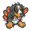 Bernese mountain dog paw print tattoo design idea