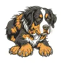 Bernese mountain dog paw print tattoo design idea