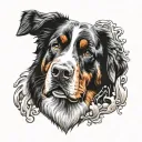 Bernese mountain dog inside of paw print tattoo design idea