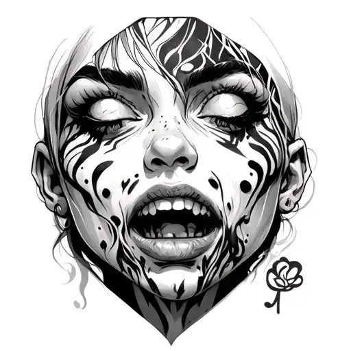 Ahegao tattoo design idea