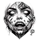 Ahegao tattoo design idea
